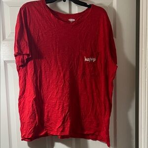 Old Navy Vibrant Red Boyfriend Tee